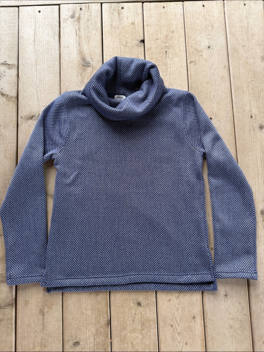 J. Crew Funnel Neck Herringbone Pattern Sweater - Medium - Super Soft